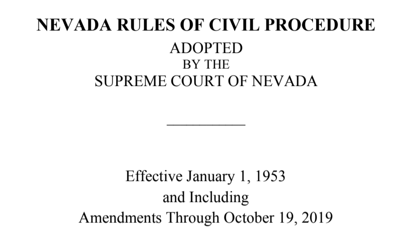 Nevada Rules of Civil Procedure